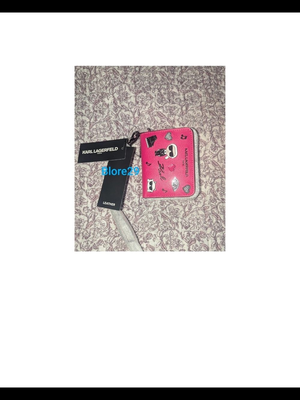 NWT Karl Lagerfeld Paris Small Zip Wallet With Pins